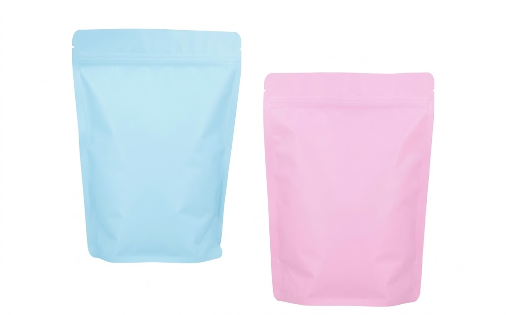 Bolsa Stand Up Pouch Trilaminada Azul / Rosa